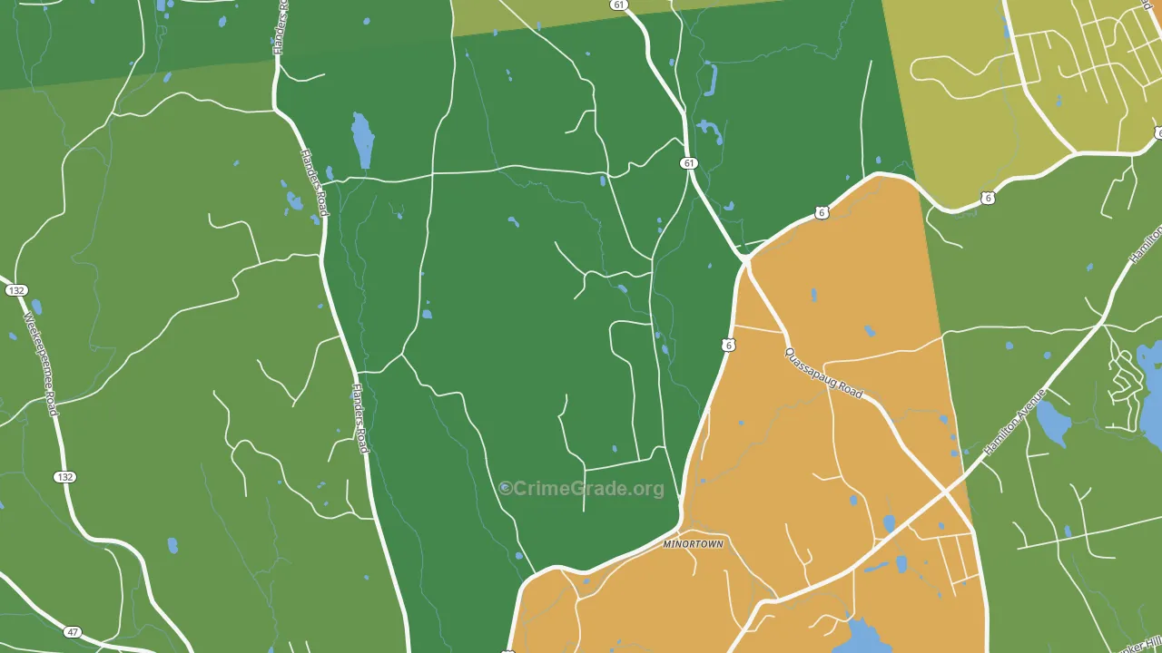Minortown, CT Map of Burglary Rates