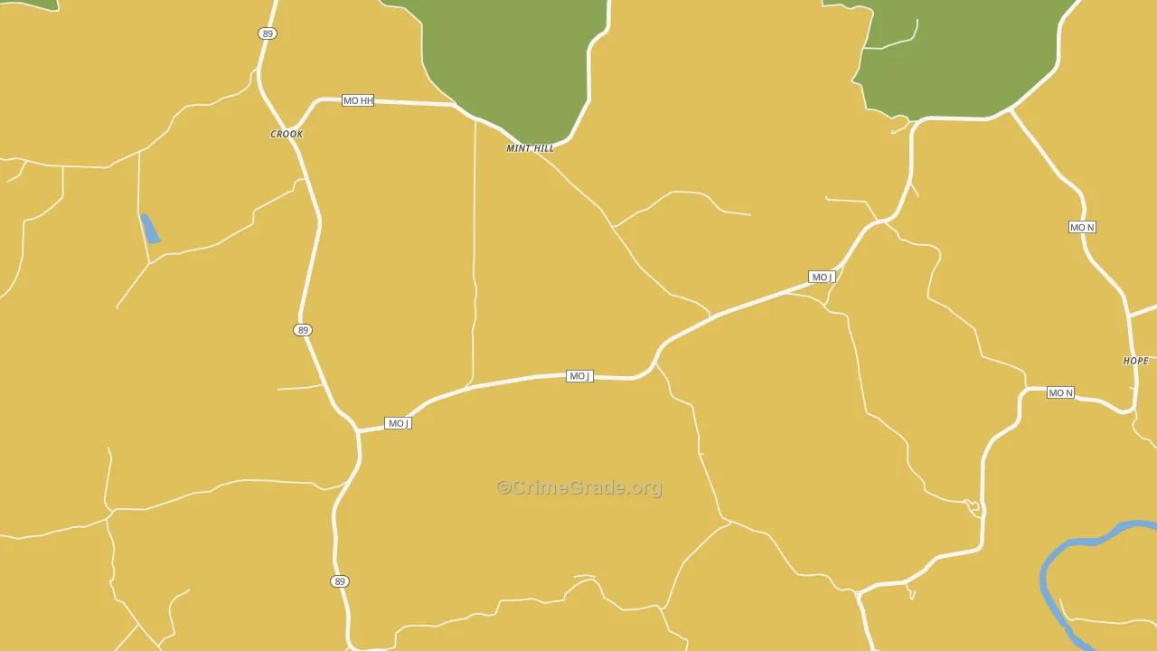 Mint Hill, MO Map of Burglary Rates