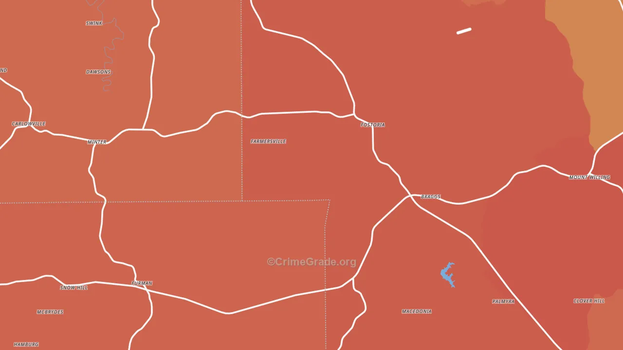 Minter, AL Map of Burglary Rates