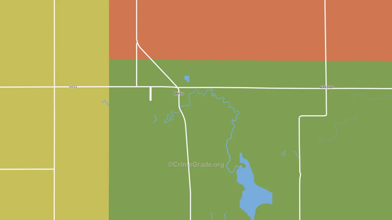 Minto, ND Map of Burglary Rates