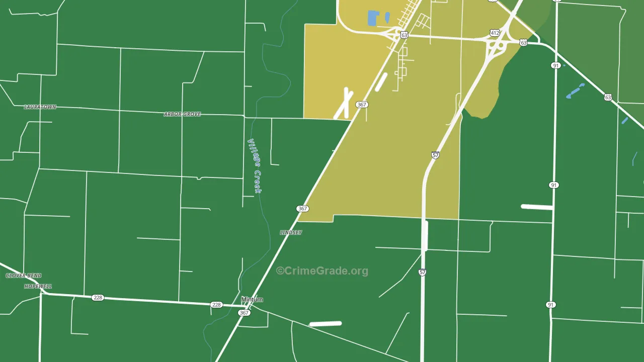 Minturn, AR Map of Burglary Rates