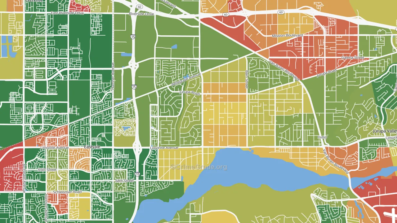 Mira Loma, CA Map of Burglary Rates