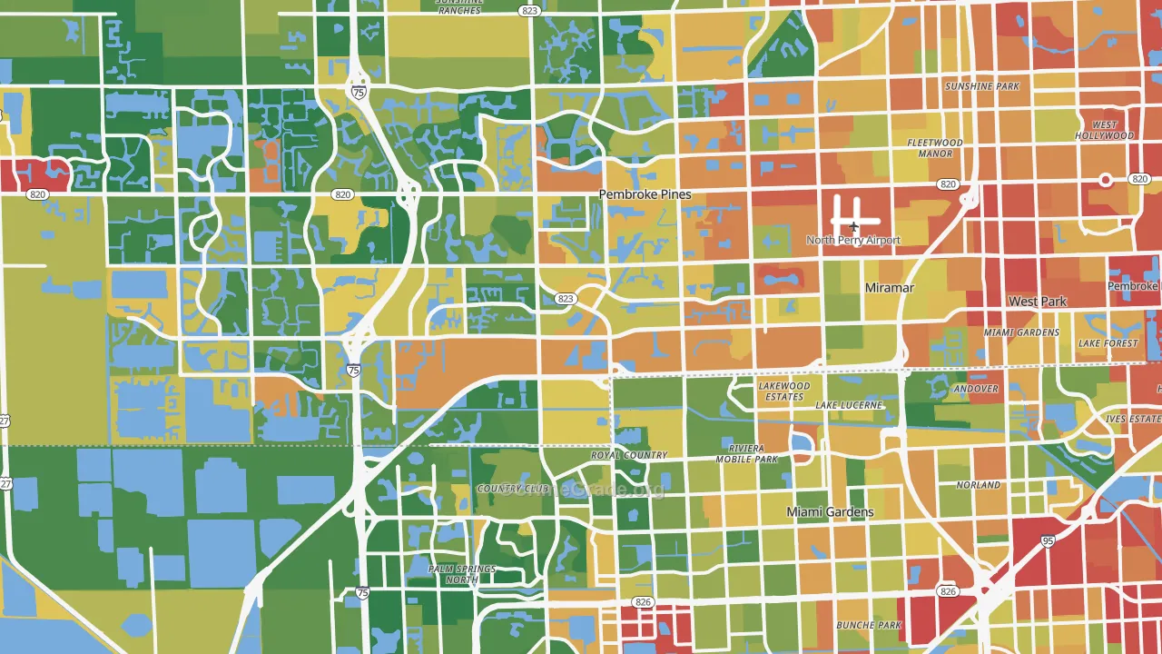 Miramar, FL Map of Burglary Rates