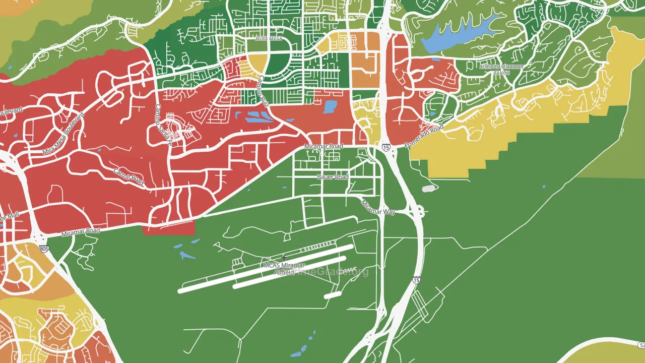 Miramar, San Diego, CA Map of Burglary Rates