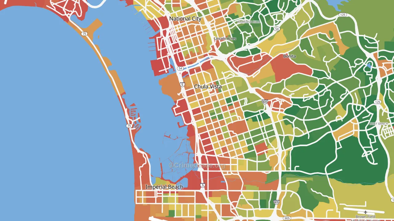 Mission Bay, San Diego, CA Map of Burglary Rates