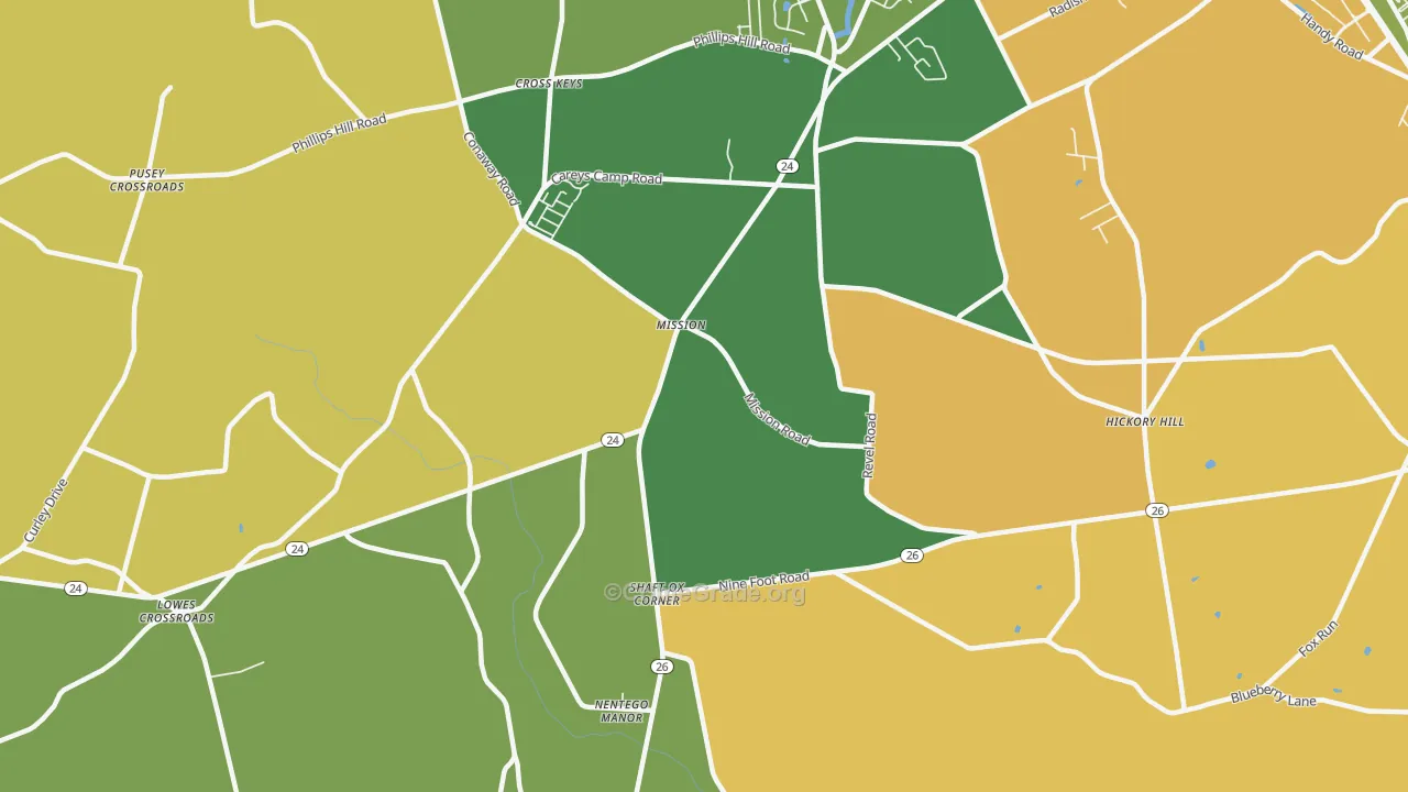 Mission, DE Map of Burglary Rates