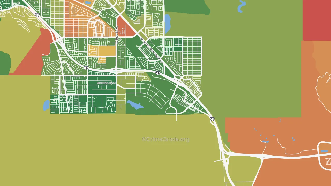 Mission Hills, Henderson, NV Map of Burglary Rates