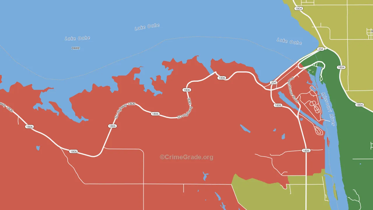 Mission Ridge, SD Map of Burglary Rates