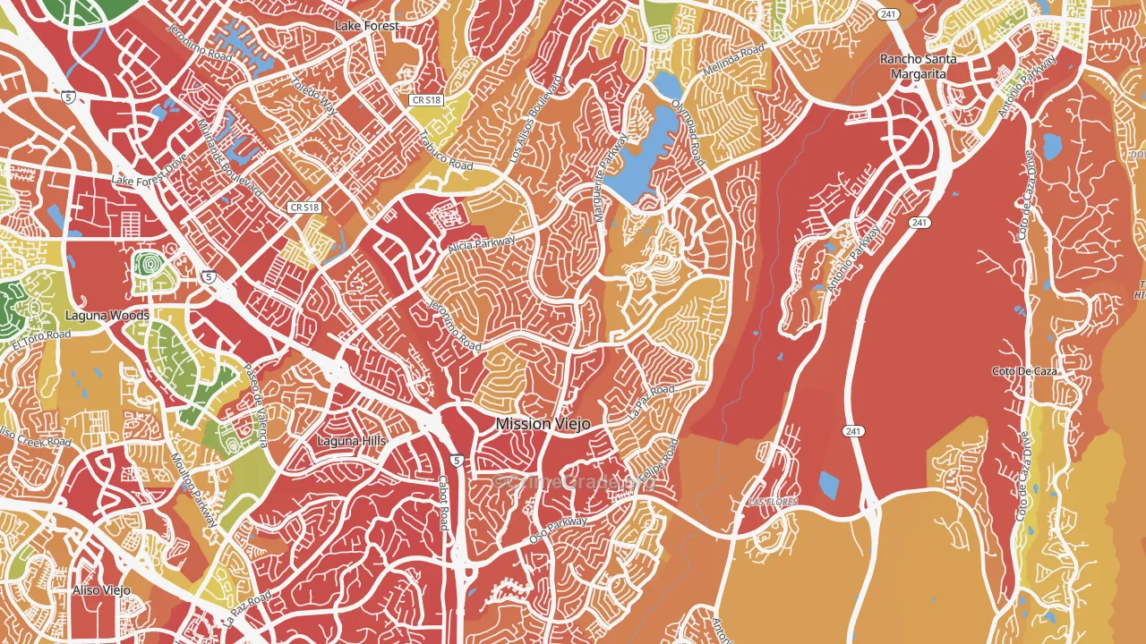 Mission Viejo, CA Map of Burglary Rates