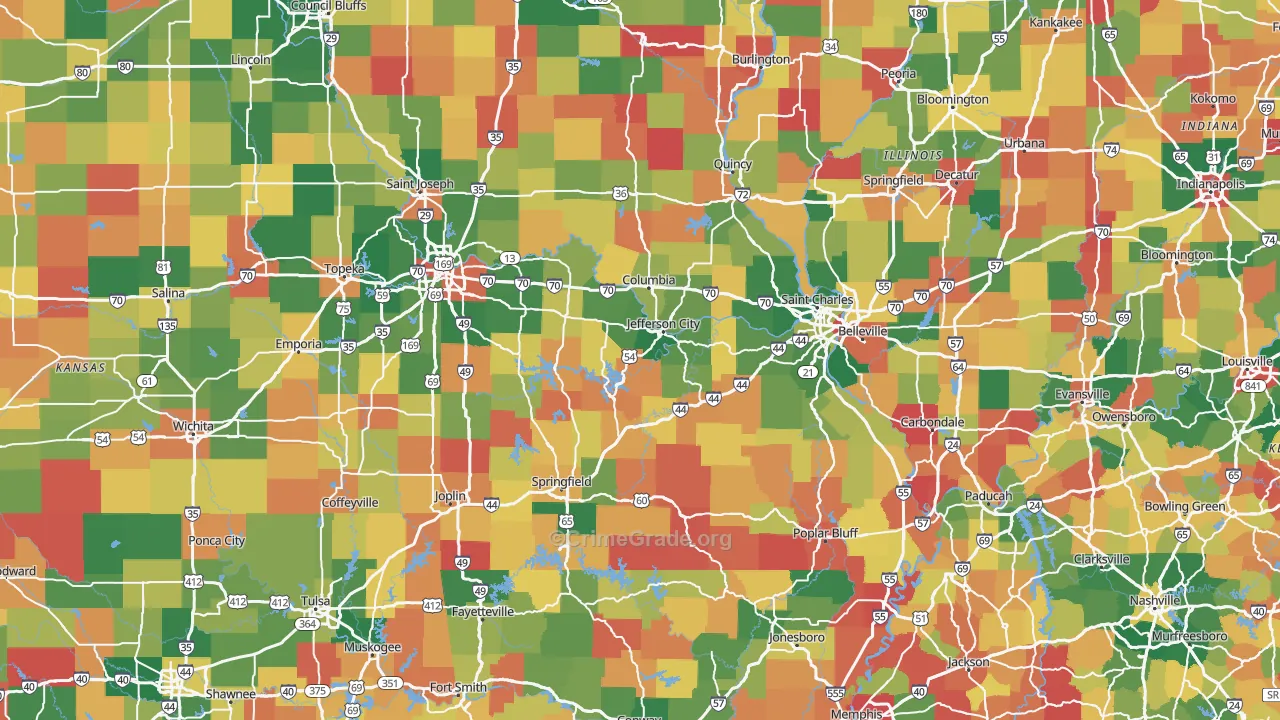 Missouri Map of Burglary Rates