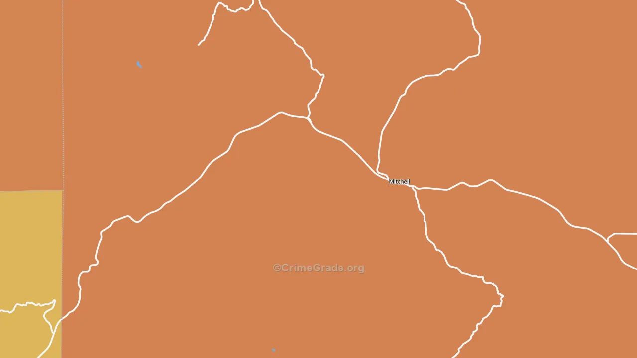 Mitchell, OR Map of Burglary Rates