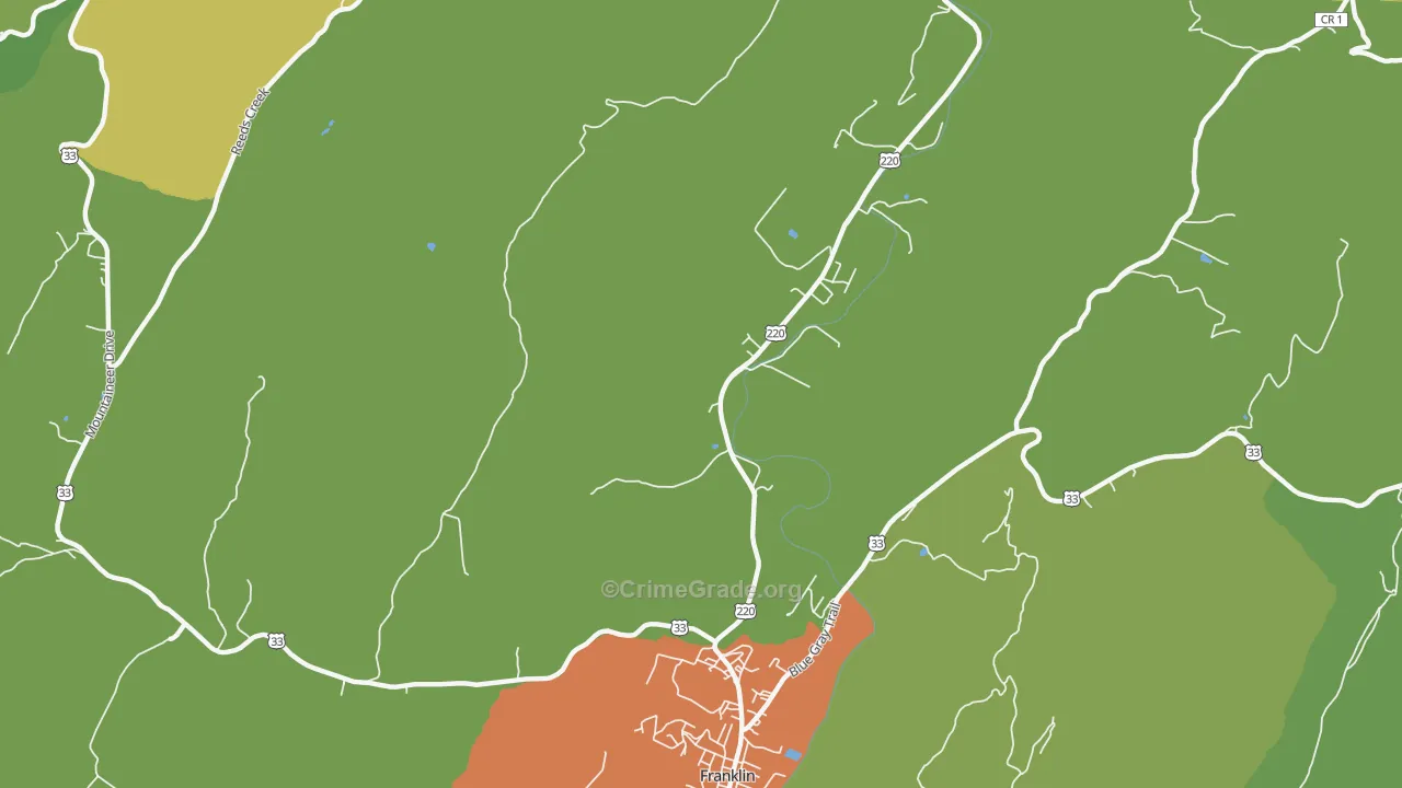 Mitchell, WV Map of Burglary Rates