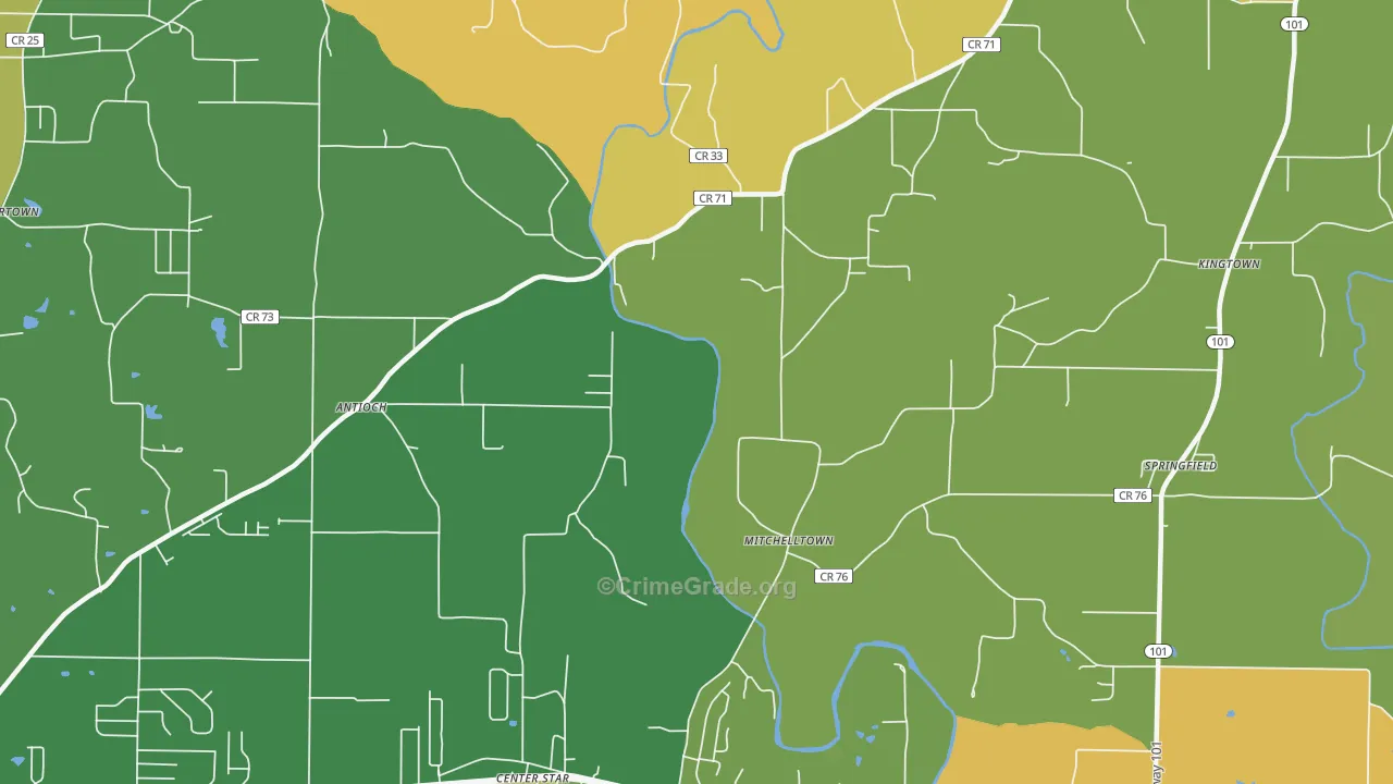 Mitchelltown, AL Map of Burglary Rates