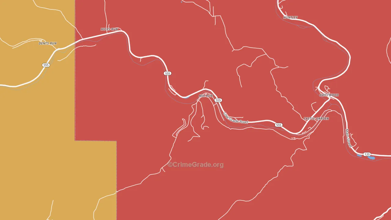 Mix Run, PA Map of Burglary Rates