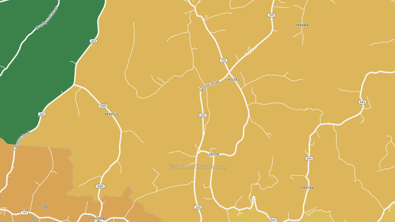 Mize, KY Map of Burglary Rates