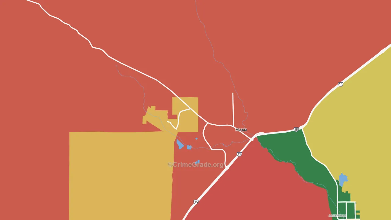 Moapa, NV Map of Burglary Rates