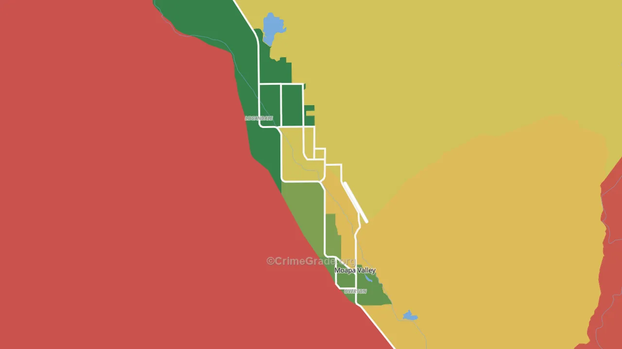 Moapa Valley, NV Map of Burglary Rates