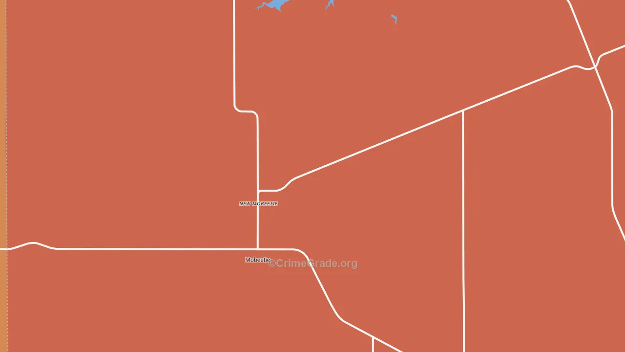 Mobeetie, TX Map of Burglary Rates