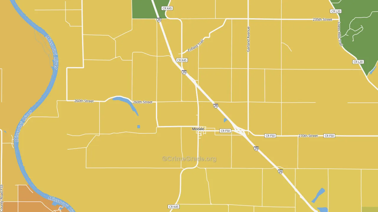 Modale, IA Map of Burglary Rates