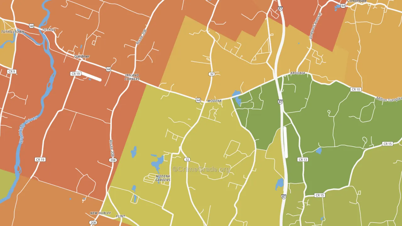 Modena, NY Map of Burglary Rates