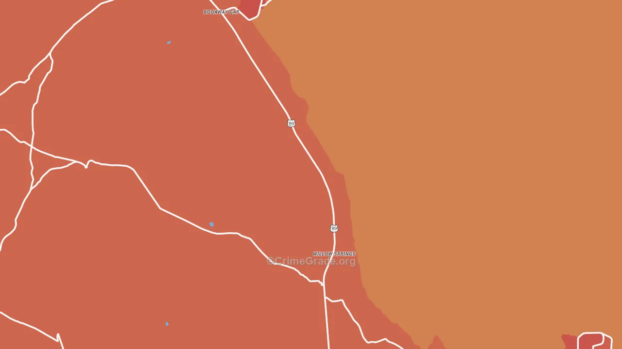 Moenave, AZ Map of Burglary Rates
