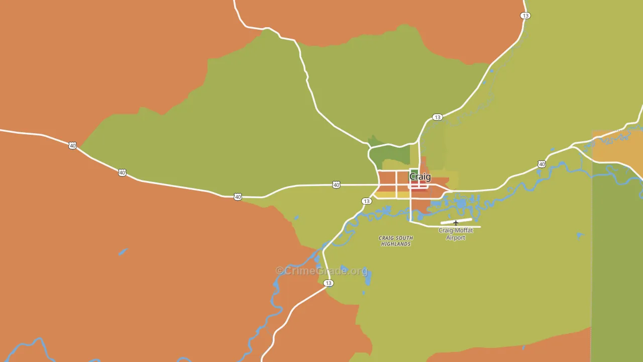 Moffat County, CO Map of Burglary Rates
