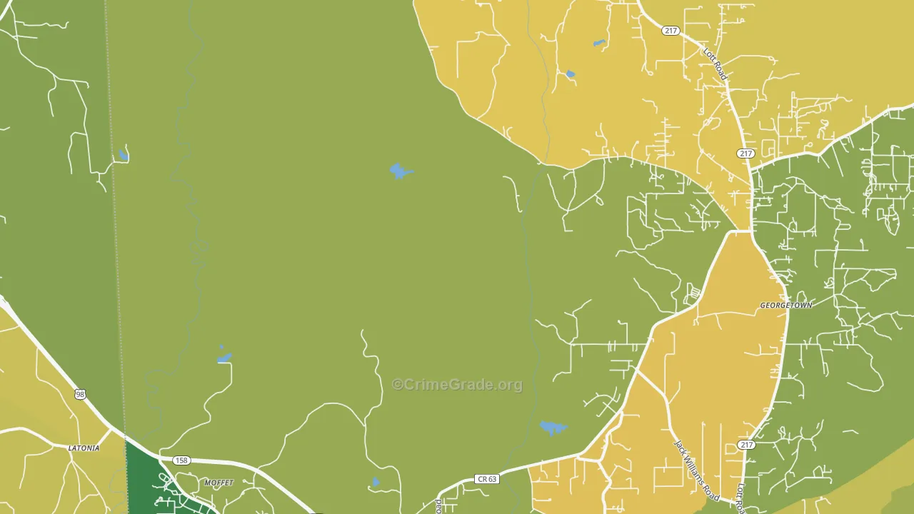 Moffet, AL Map of Burglary Rates