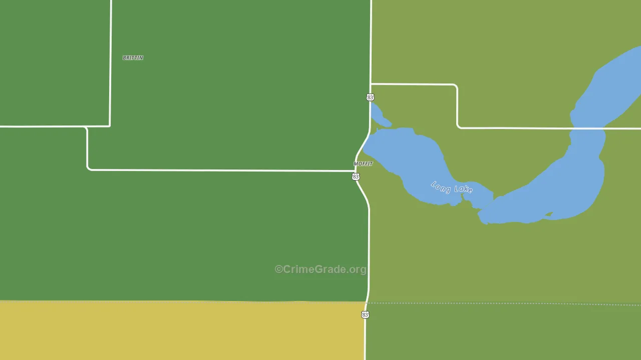 Moffit, ND Map of Burglary Rates