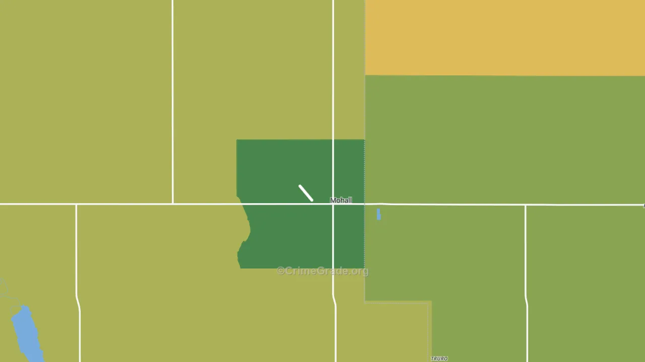 Mohall, ND Map of Burglary Rates