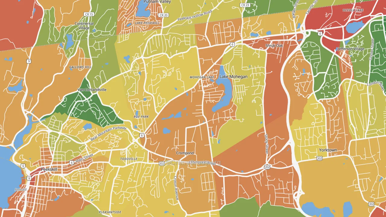 Mohegan Lake, NY Map of Burglary Rates