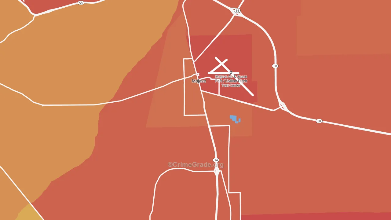 Mojave, CA Map of Burglary Rates