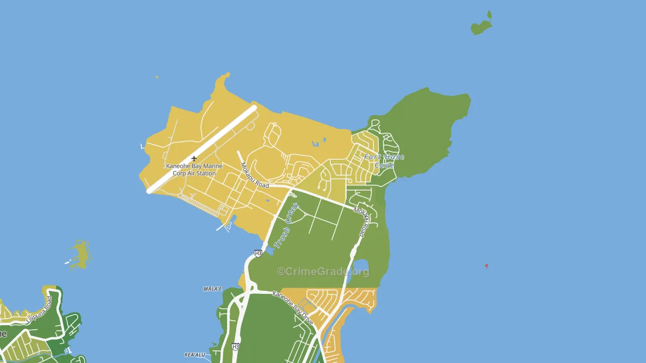Mokapu, Kaneohe Station, HI Map of Burglary Rates
