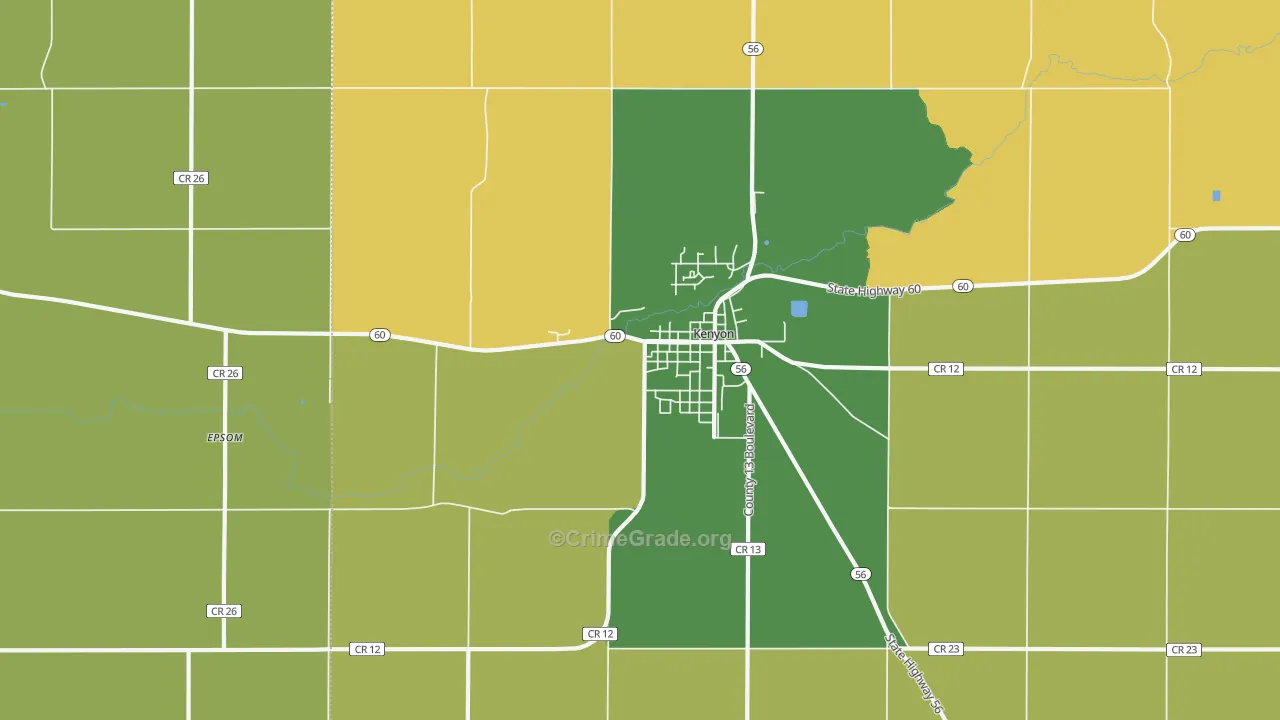 Moland, MN Map of Burglary Rates