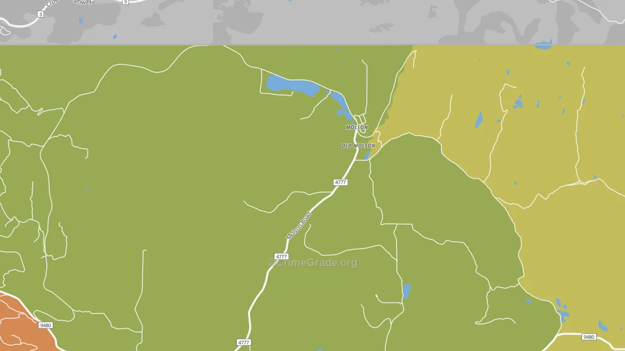 Molson, WA Map of Burglary Rates
