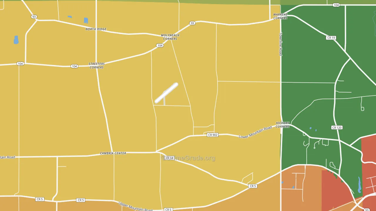 Molyneaux Corners, NY Map of Burglary Rates