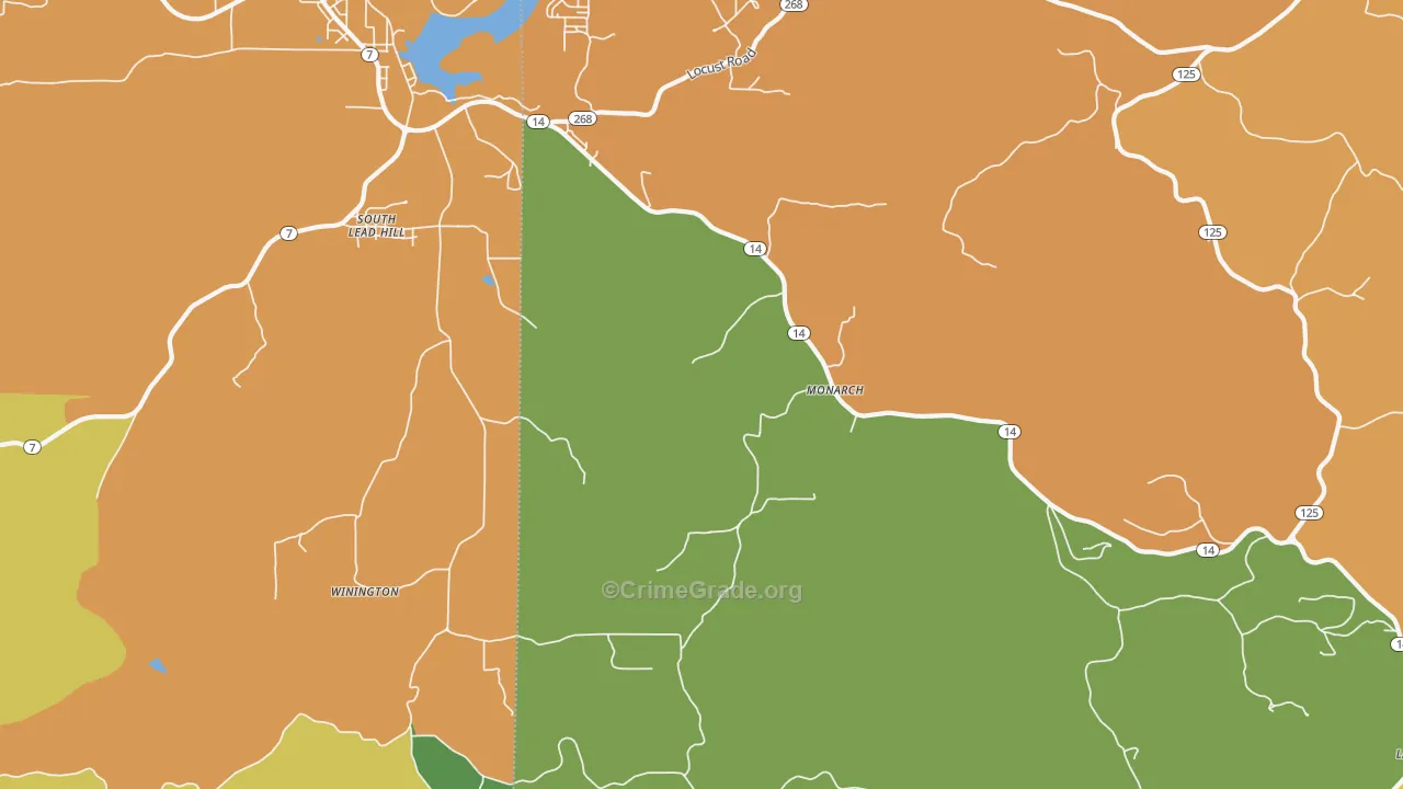 Monarch, AR Map of Burglary Rates