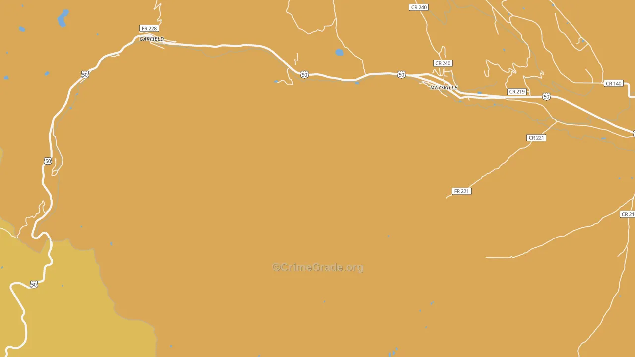 Monarch, CO Map of Burglary Rates