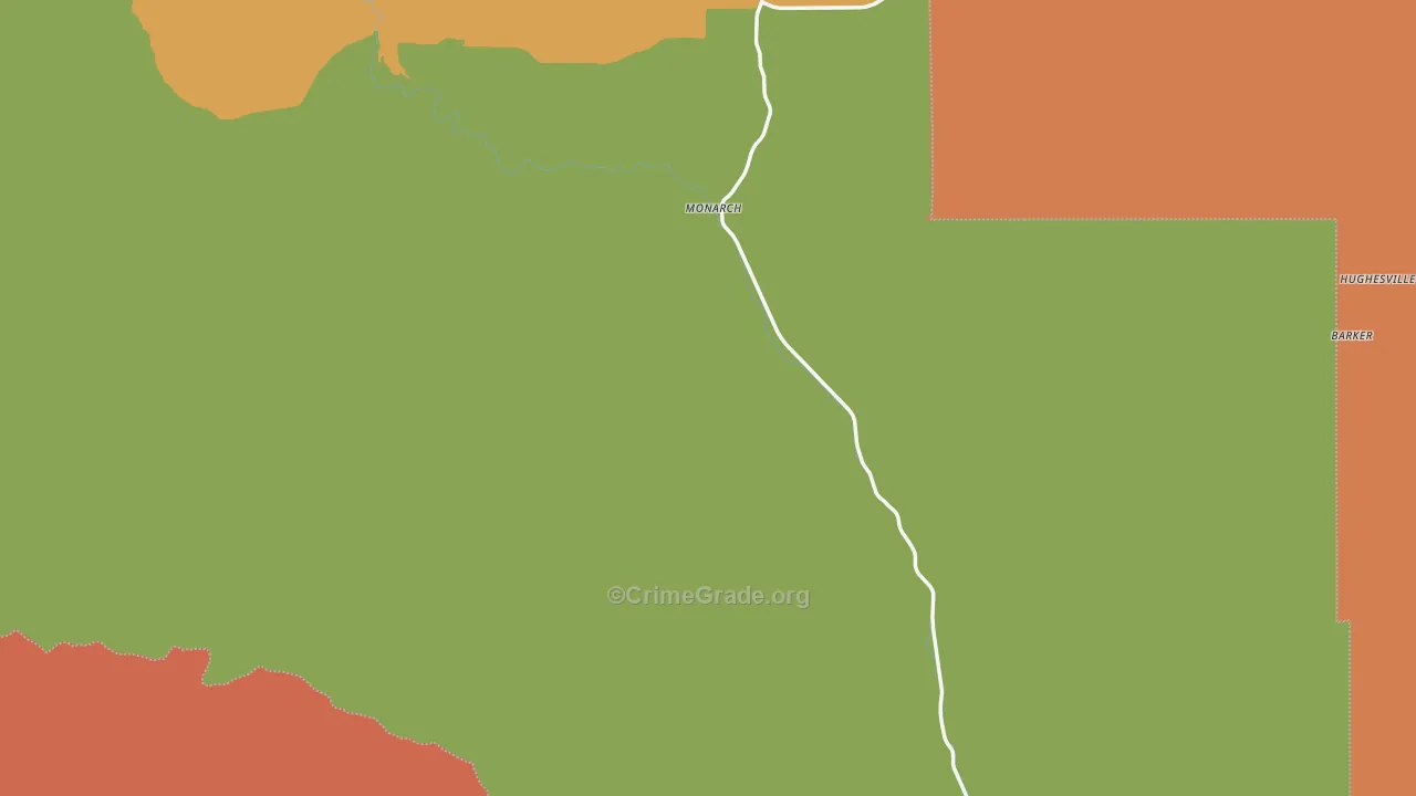 Monarch, MT Map of Burglary Rates