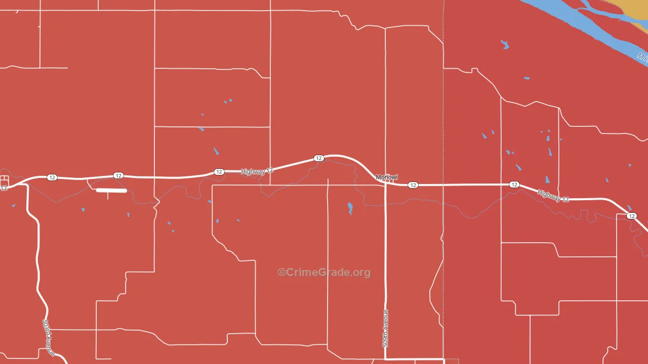 Monowi, NE Map of Burglary Rates