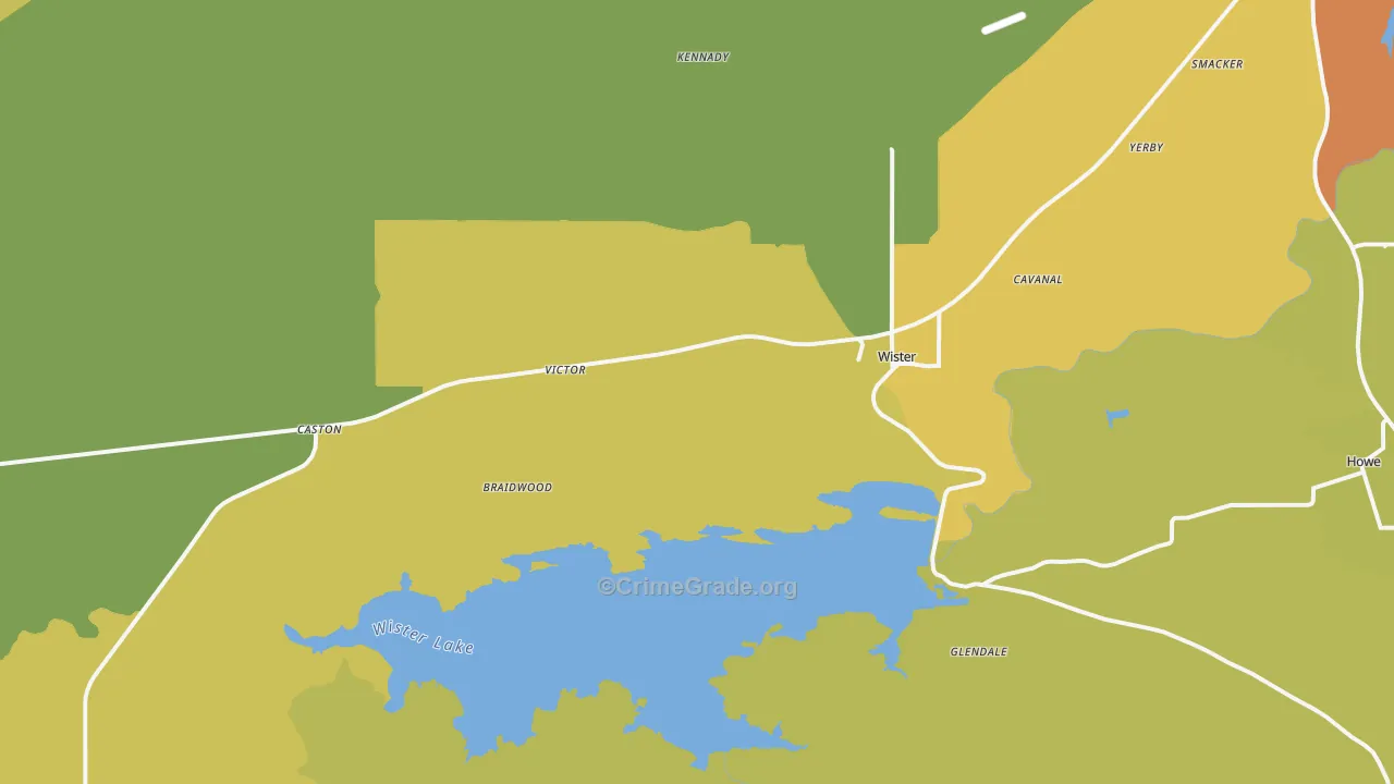 Monroe, OK Map of Burglary Rates