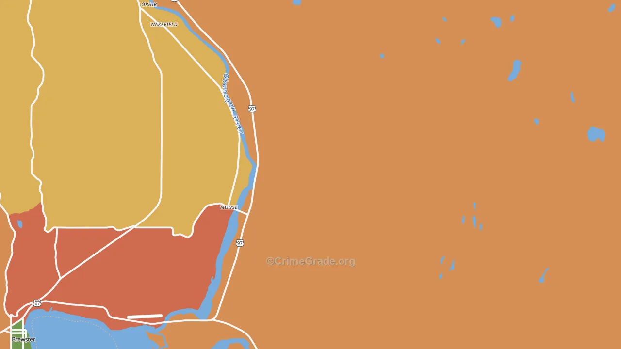 Monse, WA Map of Burglary Rates