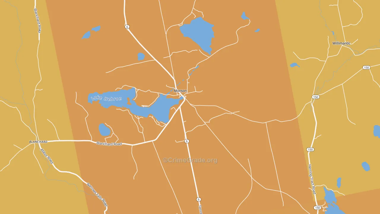 Monson, ME Map of Burglary Rates