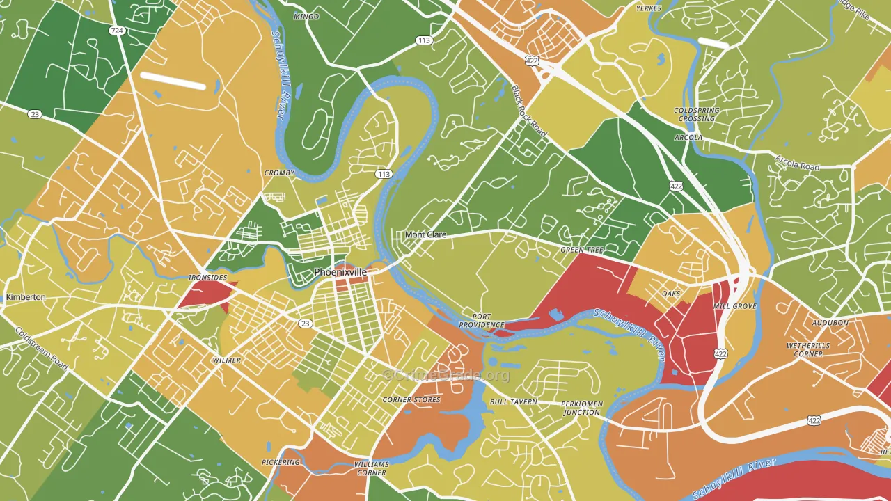 Mont Clare, PA Map of Burglary Rates