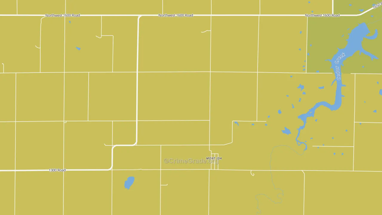 Mont Ida, KS Map of Burglary Rates