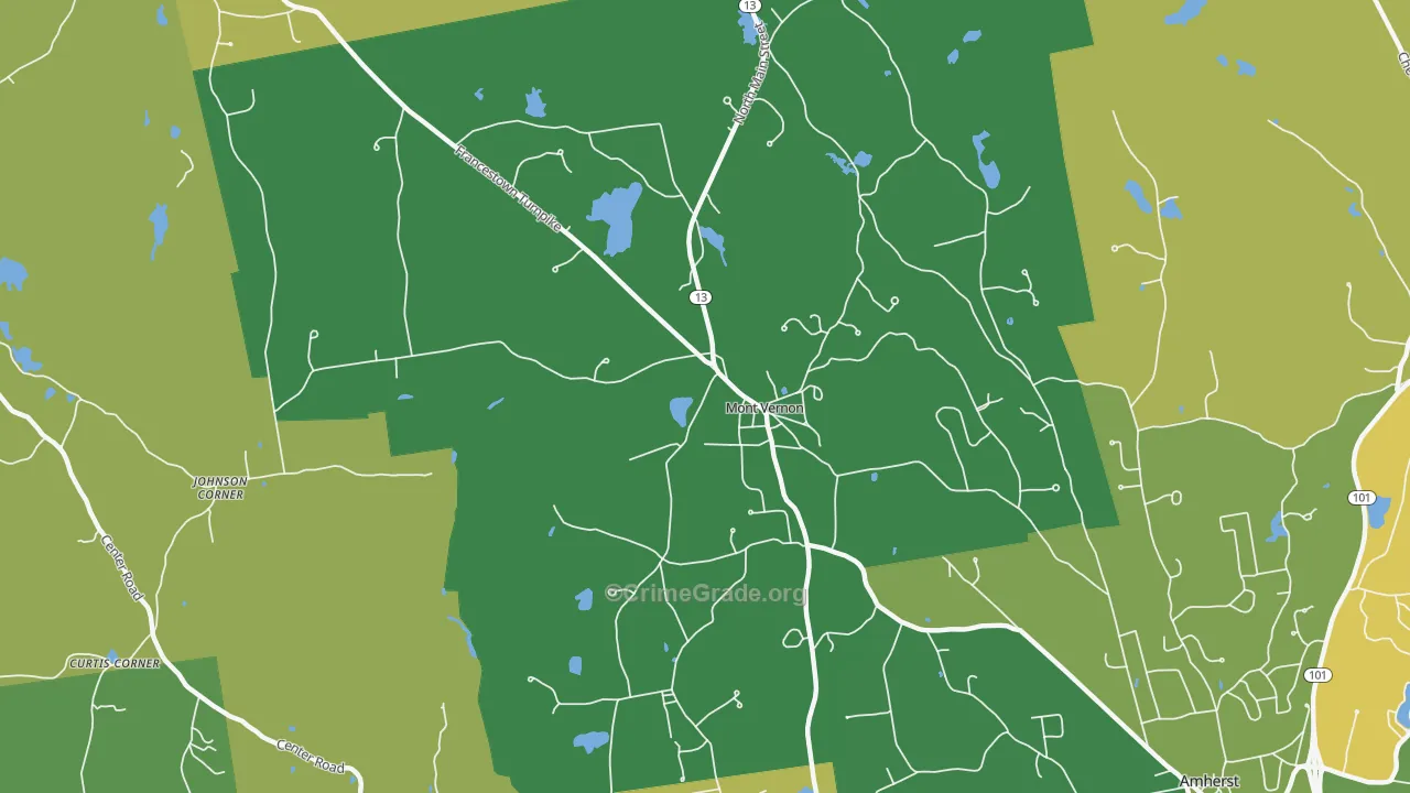 Mont Vernon, NH Map of Burglary Rates