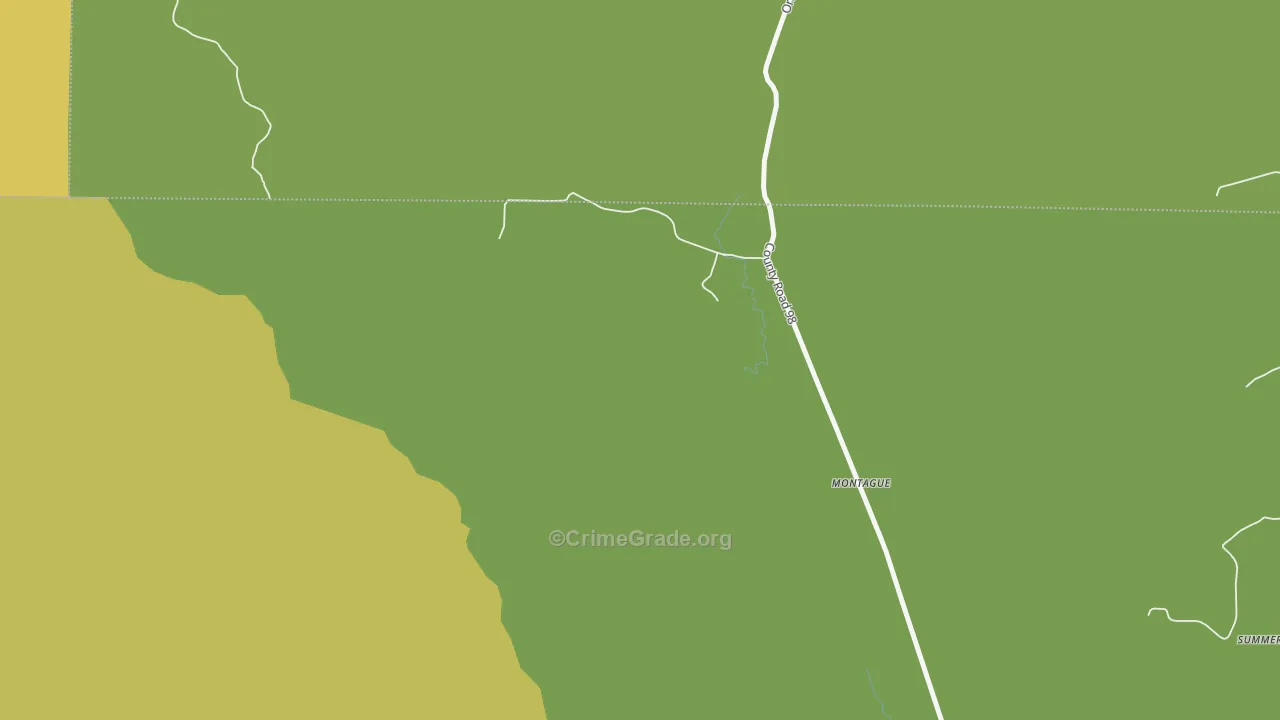 Montague, AL Map of Burglary Rates