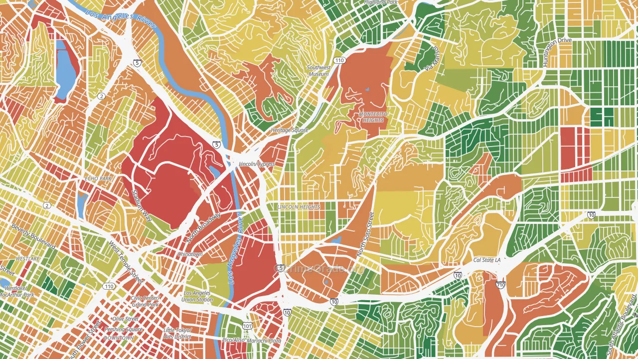 Montecito Heights, Los Angeles, CA Map of Burglary Rates