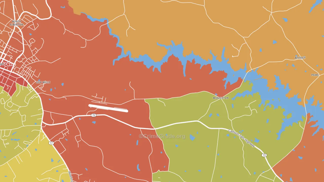 Montevideo, GA Map of Burglary Rates