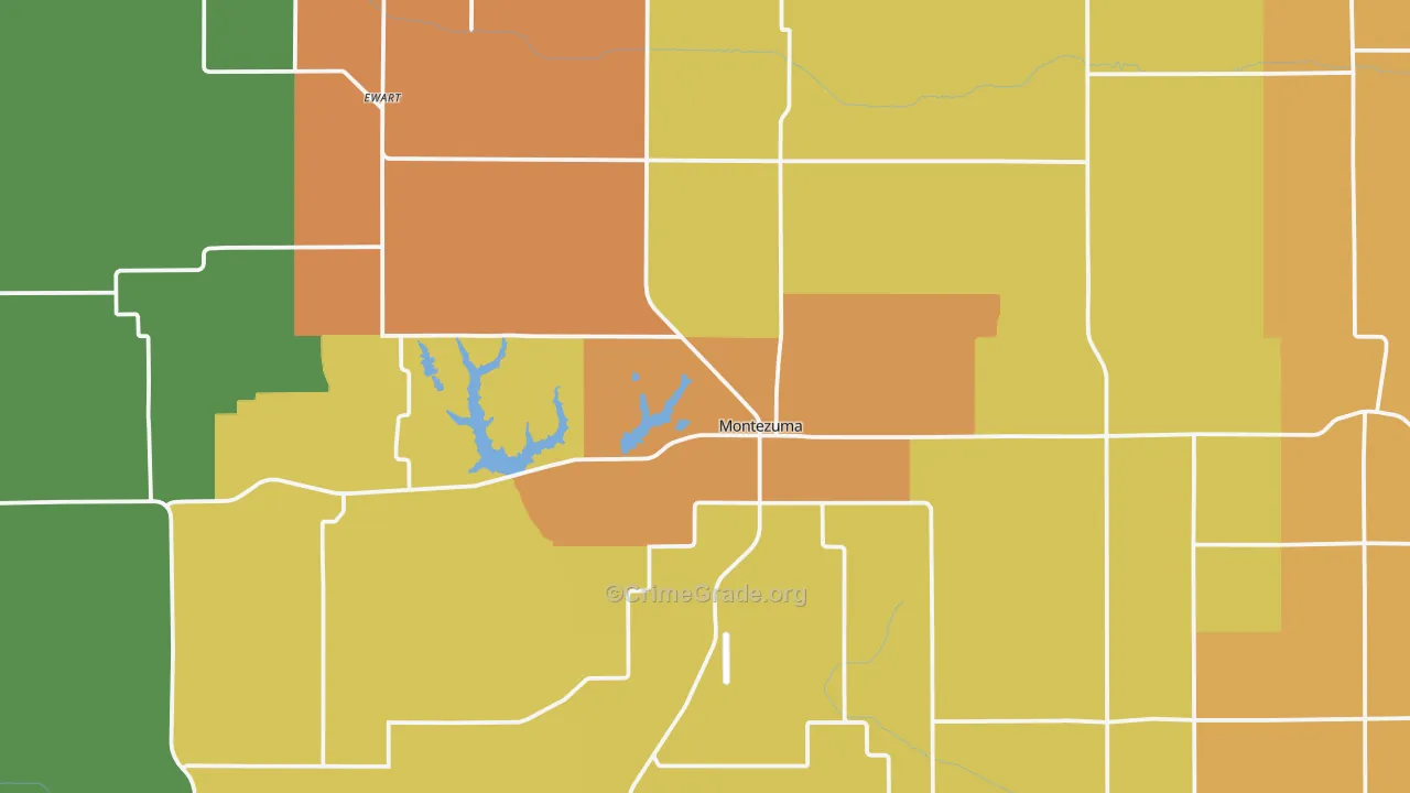 Montezuma, IA Map of Burglary Rates