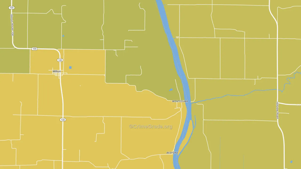 Montezuma, IL Map of Burglary Rates